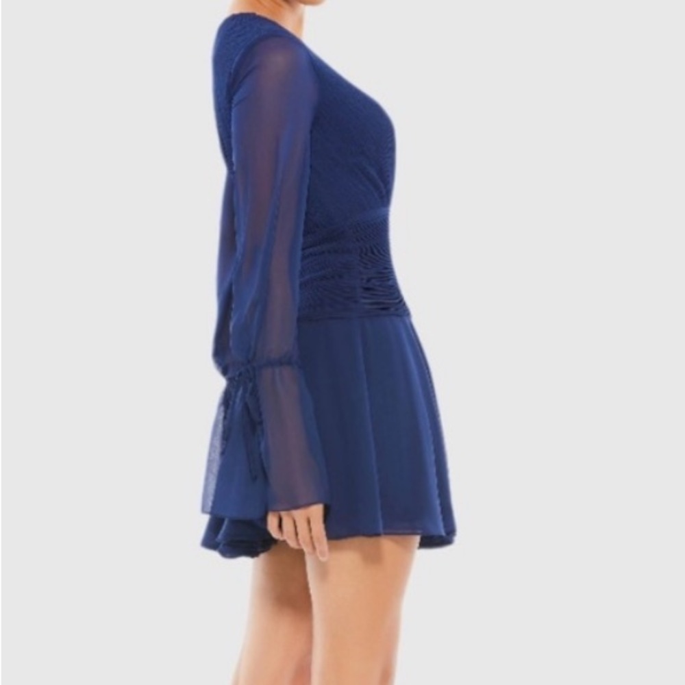Ieena Mac Duggal Navy Chiffon dress - Picture 3 of 9